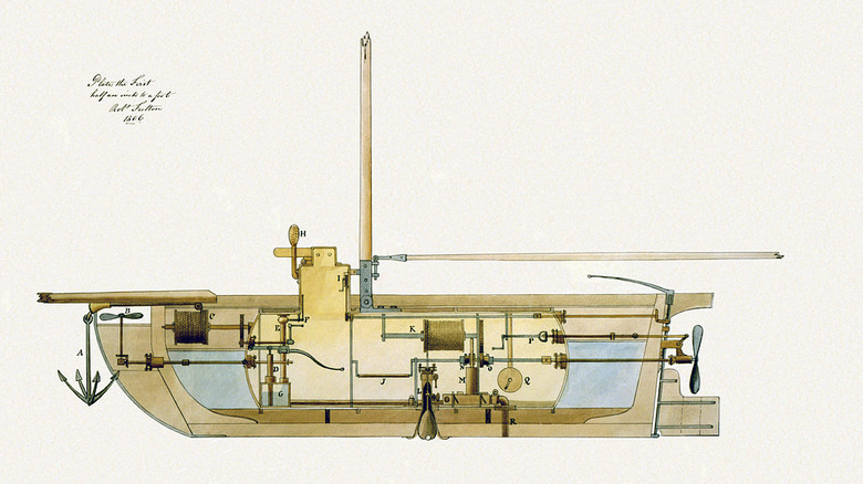 Robert Fulton's submarine Nautilus Submarine, ("Submarine Vessel, Submarine Bombs and Mode of Attack") for the United States government