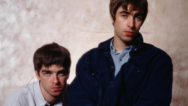 The Gallagher brothers looking serious