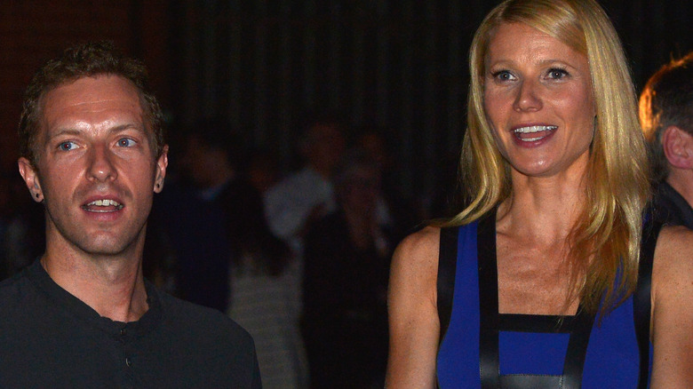 Chris Martin and Gwyneth Paltrow mouths open