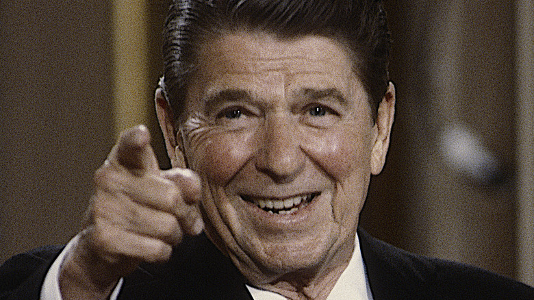 Ronald Reagan pointing