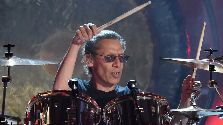 Alex Van Halen playing drums
