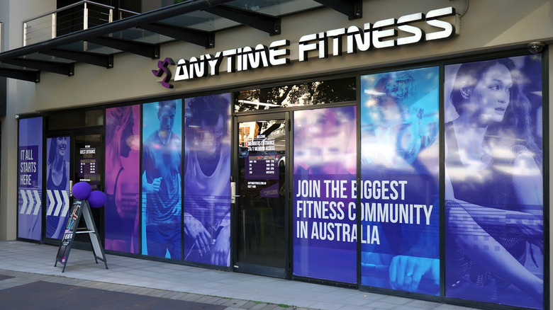 front doors of an Anytime Fitness
