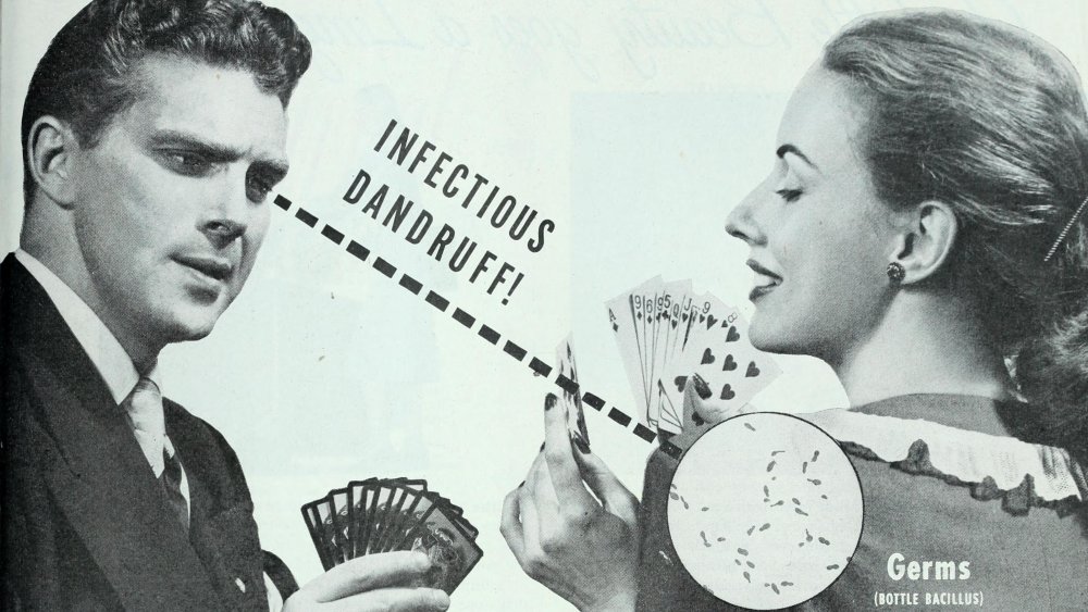 Listerine advertisement claiming to treat dandruff, 1948