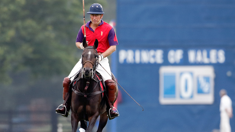 prince charles riding horse in polo match