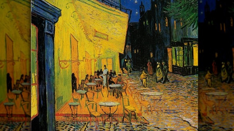 Cafe Terrace at Night yellow building people