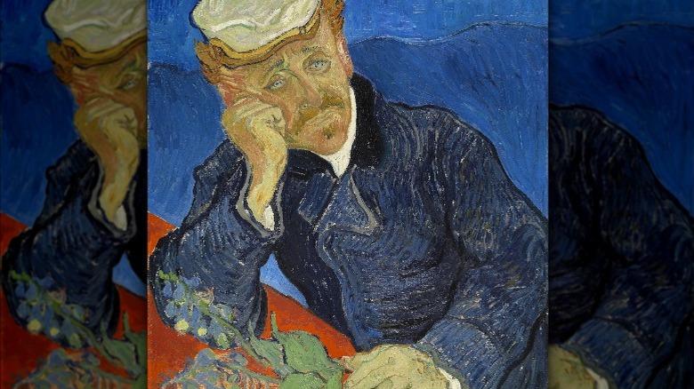 Paul-Ferdinand Gachet's portrait hand on face