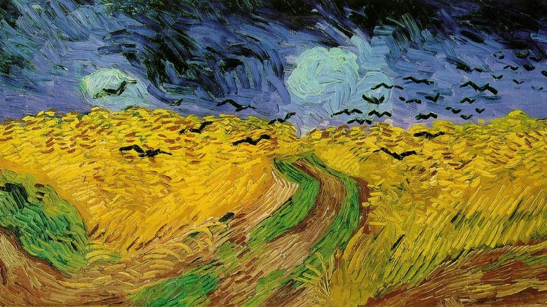 Wheatfield With Crows yellows and blues