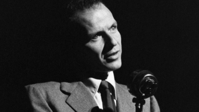 Frank Sinatra suit microphone singing