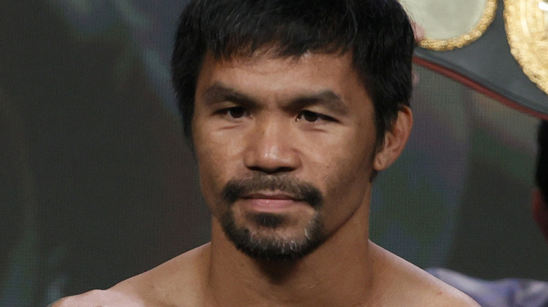 Manny Pacquiao at fight weigh-in