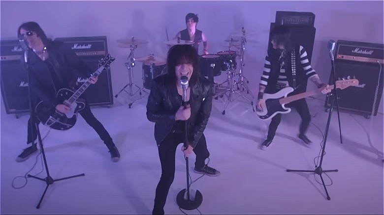 The Raskins performing in music video
