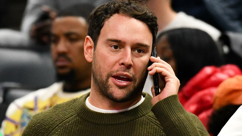 scooter braun on cell phone