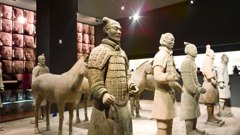 Terracotta warriors and face mosaic