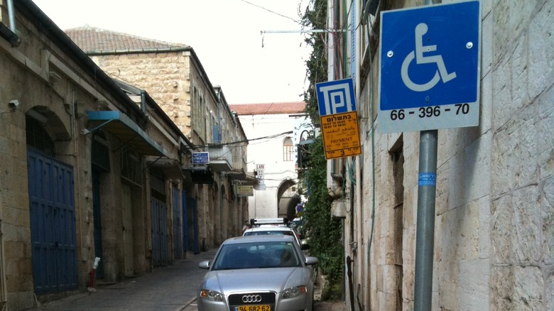 Accessible parking spot in Jerusalem
