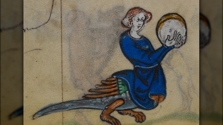 medieval manuscript of hybrid woman