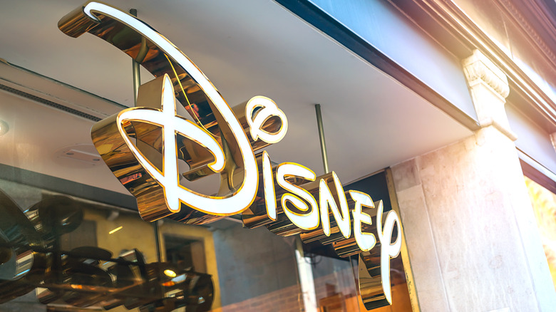 Disney sign in storefront 