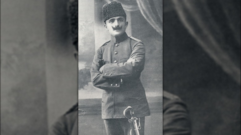 Enver Pasha in uniform arms crossed
