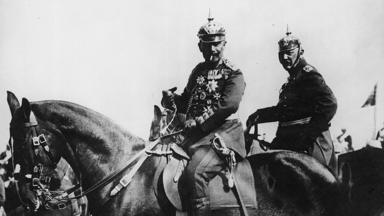 Helmuth von Moltke the Younger on horseback with Kaiser Wilhelm II