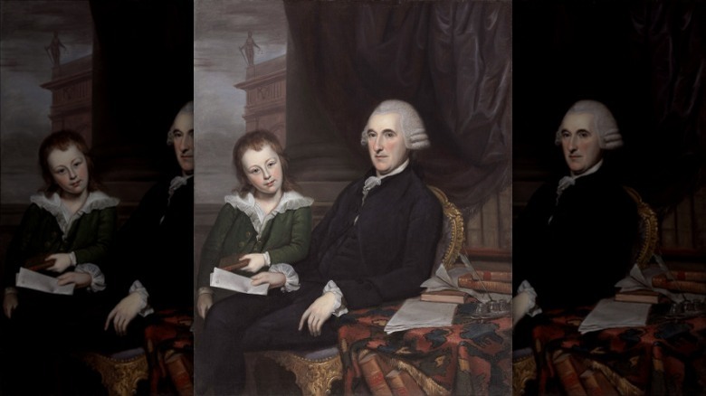 Thomas McKean sitting with son