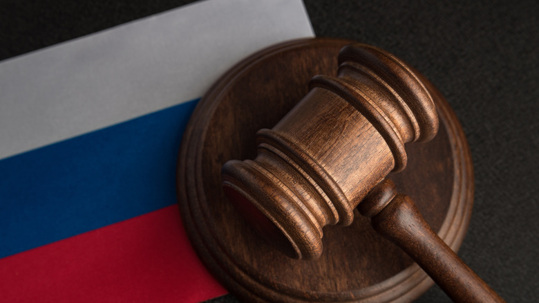 Russian flag and gavel 