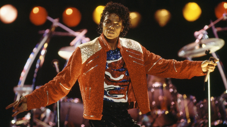 Michael Jackson performing on stage