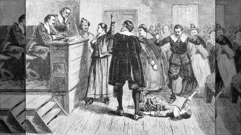 Woman fainting in Salem court