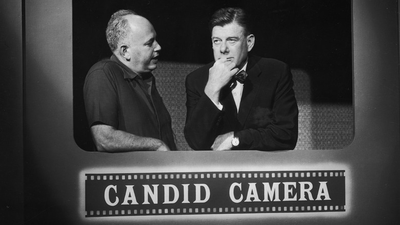 Allen Funt (left) on set of "Candid Camera"