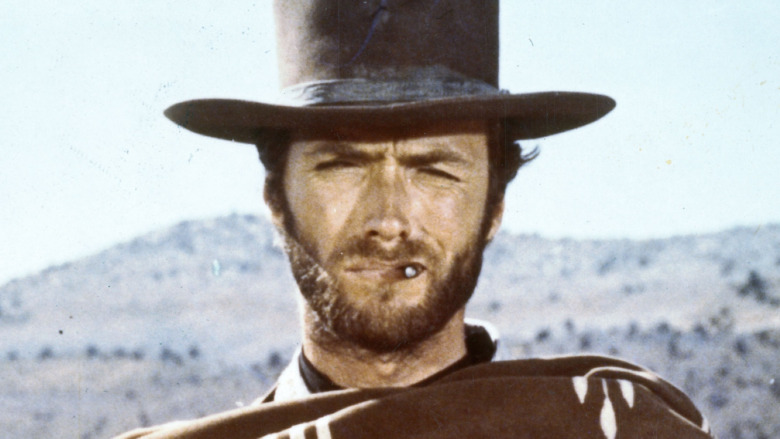 Clint Eastwood filming a Western
