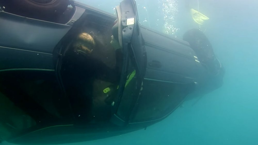 Adam Savage escapes an underwater car