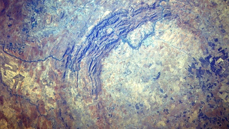 Satellite image of Vredefort Dome giant ring formations