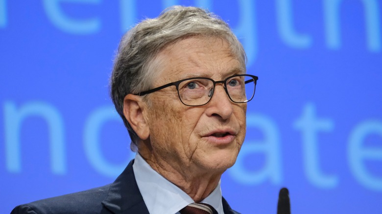 Bill Gates speaking on stage