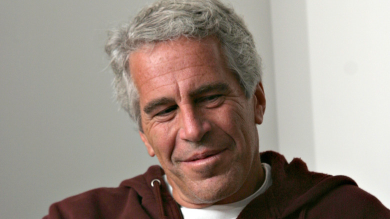 Jeffrey Epstein smiling in hoodie