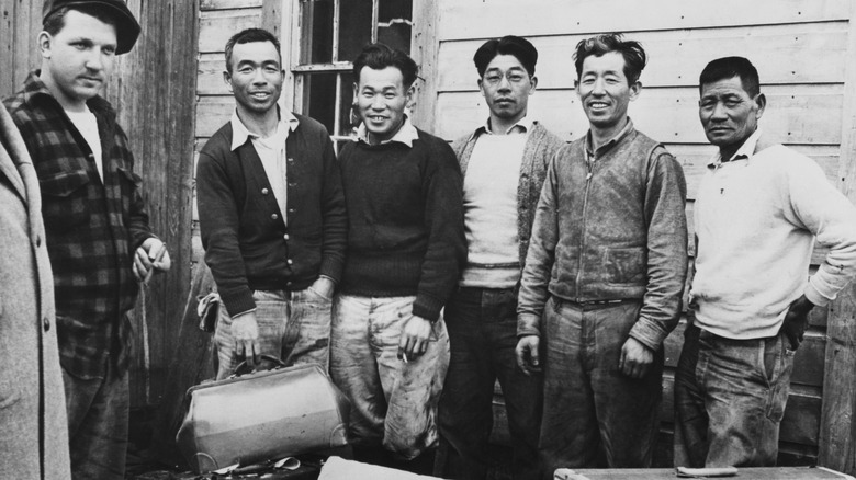 Japanese internees after getting out, 1944