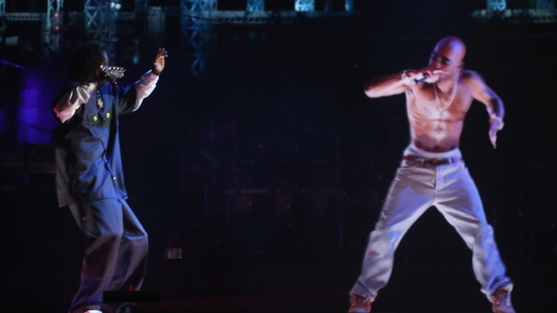 Snoop Dogg performing with Tupac's hologram at Coachella 2012