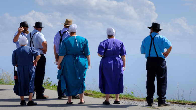 Mennonite group in public