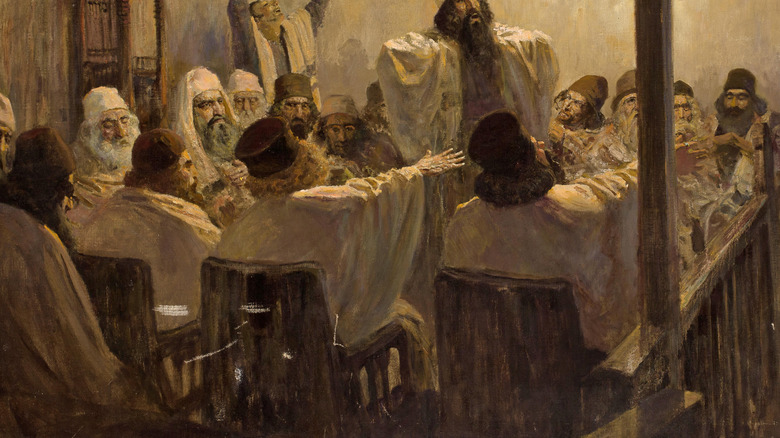 painting Jesus before the Sanhedrin
