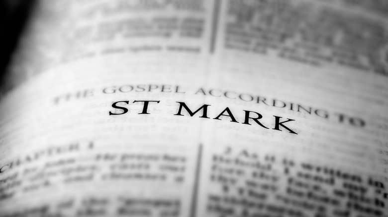 Gospel of St Mark book page Bible