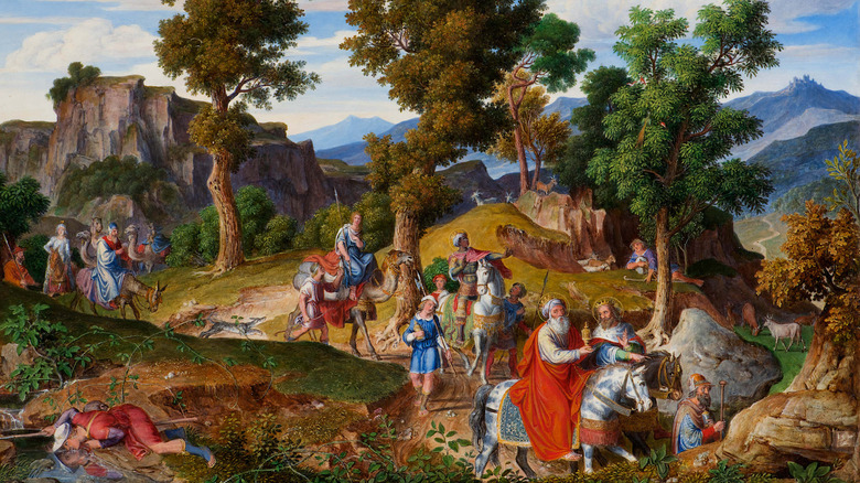 painting Procession of the Magi in forest