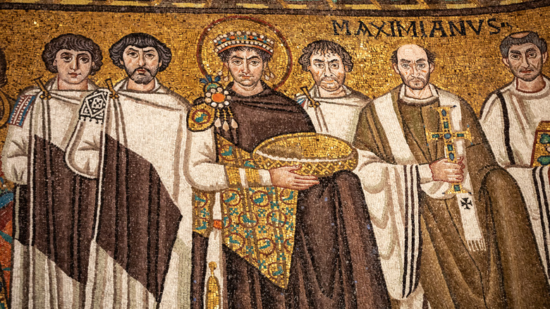 mosaic emperor Justinian court members