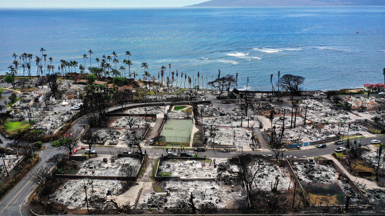 Burnt-out Lahaina after wildfires