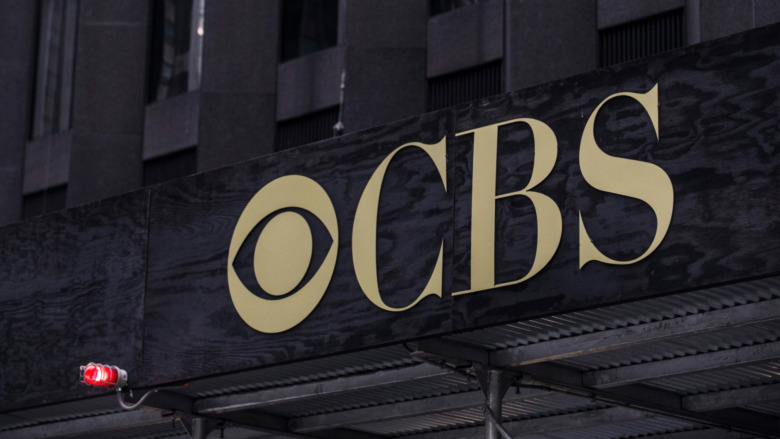 Sign on CBS headquarters in New York City.