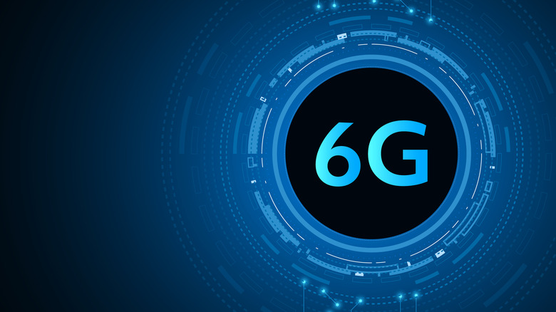 Stylized blue 6G logo