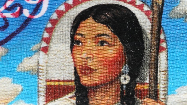 Sacagawea on a stamp