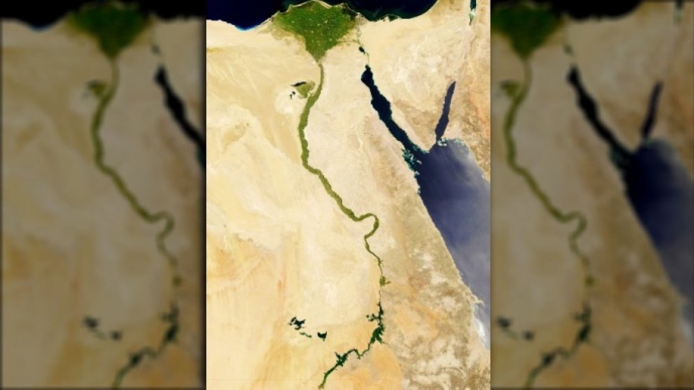 Satellite image of Egypt and the Nile River