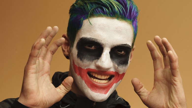 crazy man, face paint, joker