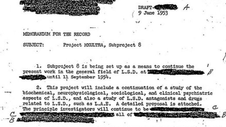Dr. Sidney Gottlieb's approval of an MKULTRA subproject on LSD