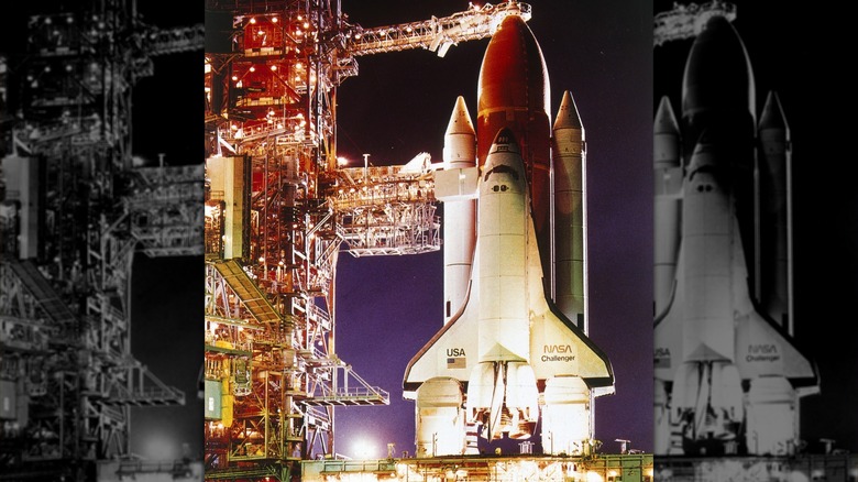Challenger on the launchpad