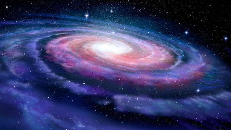 Spinning Milky Way galaxy 