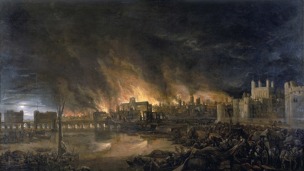 The Great Fire of London depicted by an unknown artist