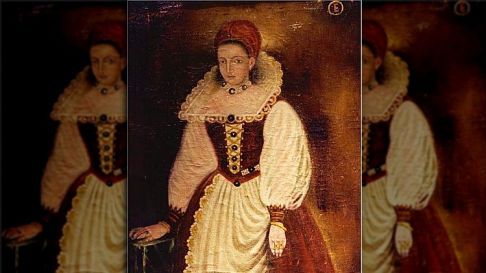 The original portrait of the Countess Elizabeth Bathory from 1585 is lost (spirited away in the 1990s). However, this is a fairly contemporary copy of that original, probably painted in the late 16th century. She was 25 when the original portrait -- the only known image of her -- was painted.