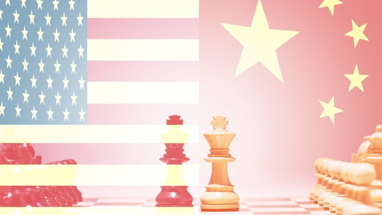 US China flag chess